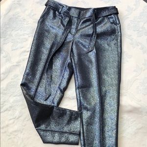 LOFT Black & Silver Metallic Pants